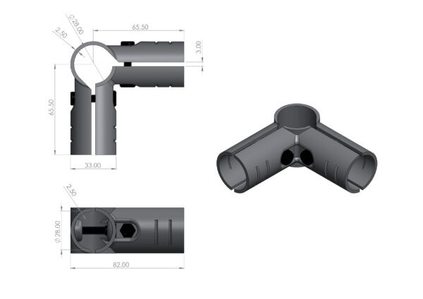 Gedotec Heavy Duty Angle Connector With Bead 90° Eurocode Holes | 4 Pcs Angle Iron - 50x50x35 Mm | Post Base With Rib Screw-on Angle | Metal Angle - View #6